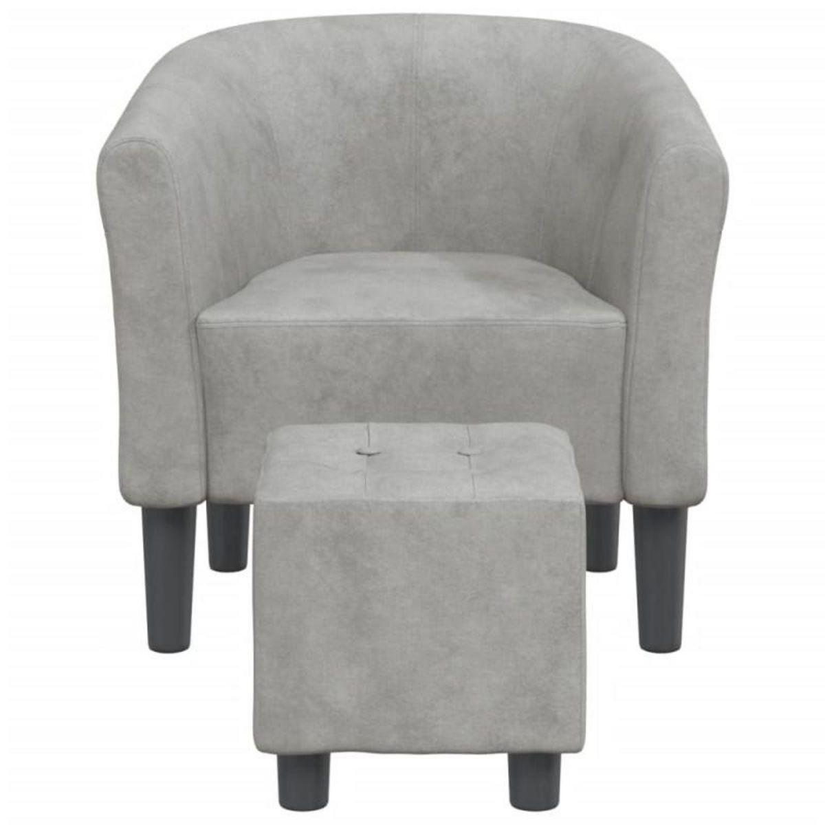 VIDAXL Chaise cabriolet avec repose pied gris clair velours