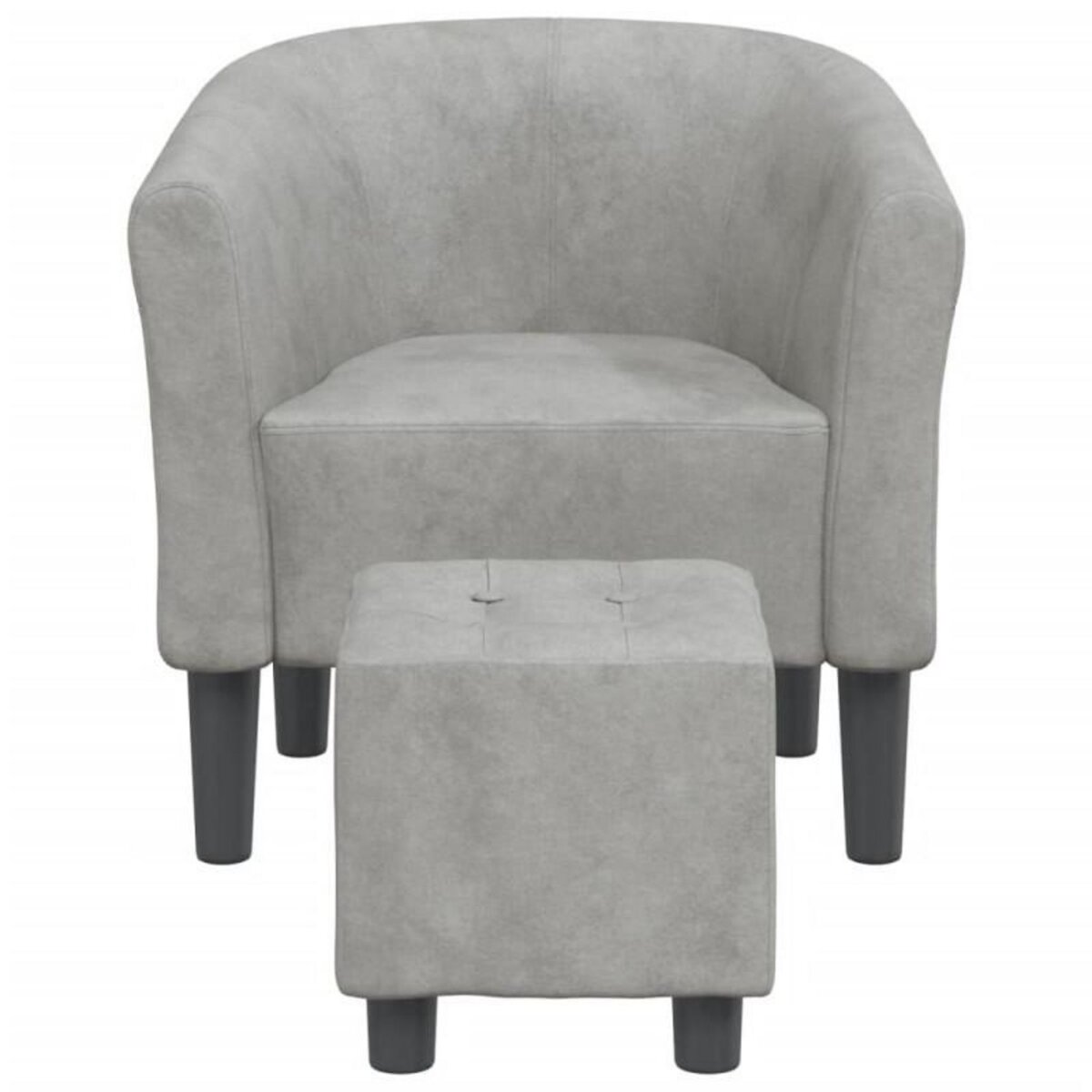 VIDAXL Chaise cabriolet avec repose pied gris clair velours
