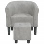 Voir la diapositive 3 : VIDAXL Chaise cabriolet avec repose pied gris clair velours