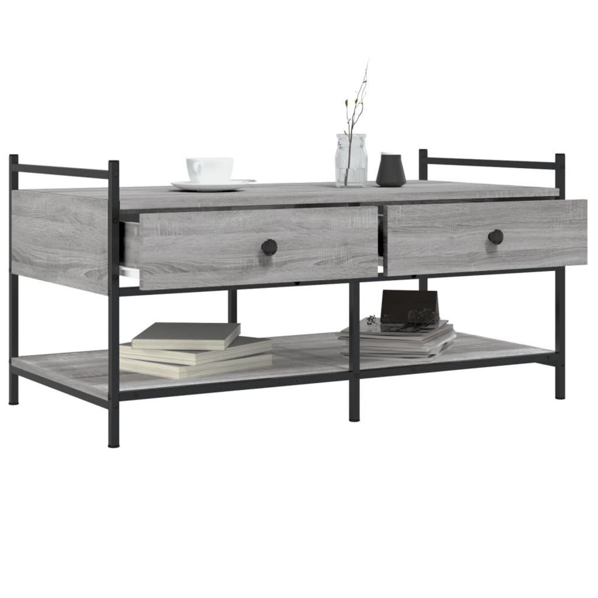 VIDAXL Table basse sonoma gris 99x50x50 cm bois d'ingenierie