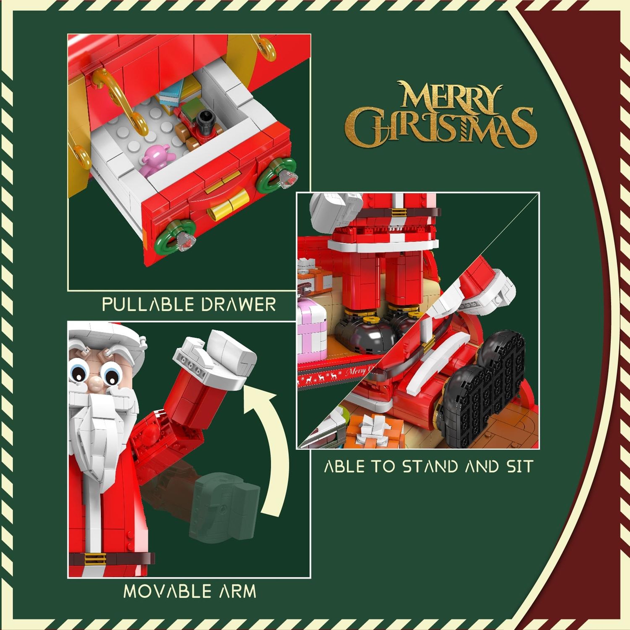 Voir la diapositive 5 : MOULD KING Le père Noël avec cadeaux