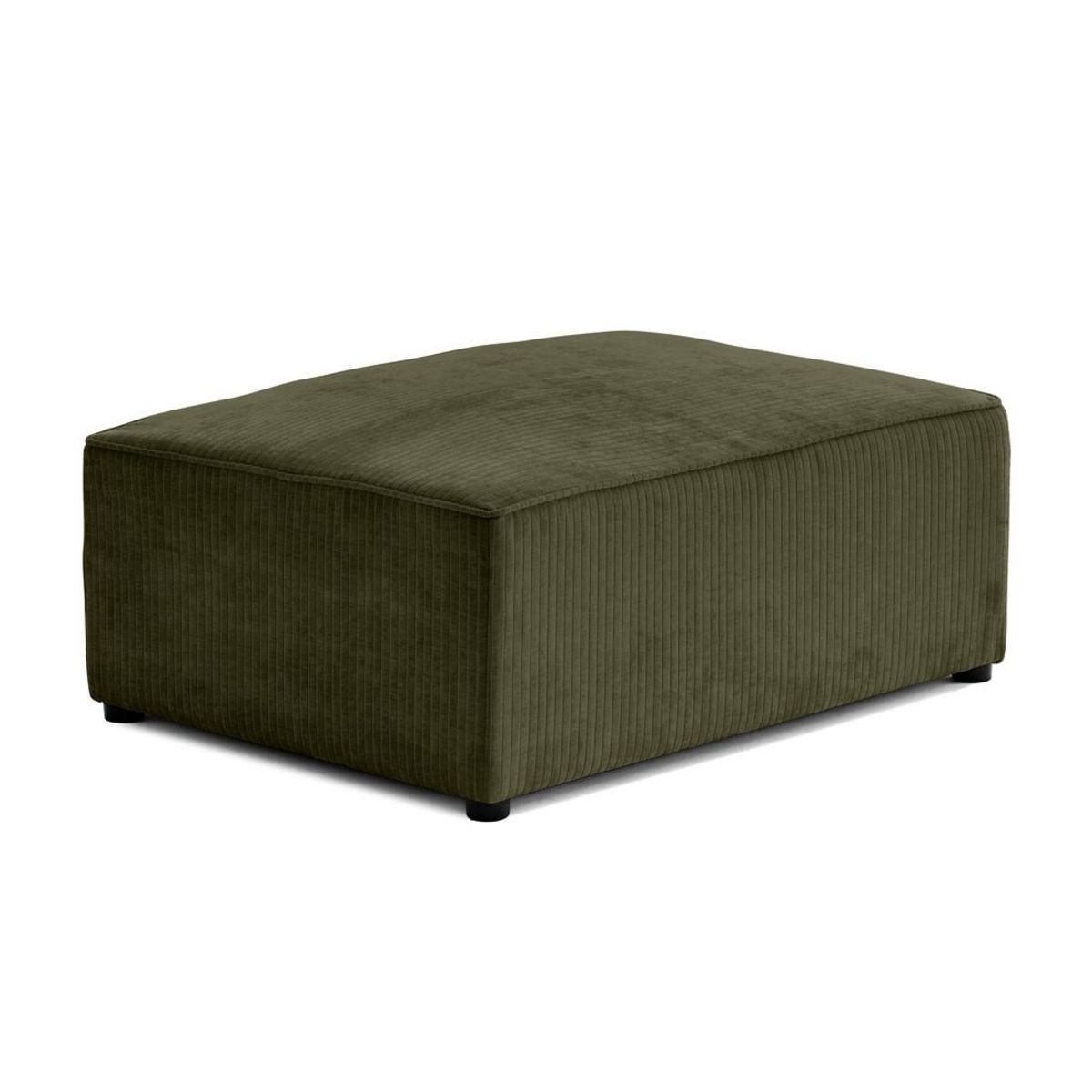 BEST MOBILIER Topaze - pouf - en velours côtelé plat