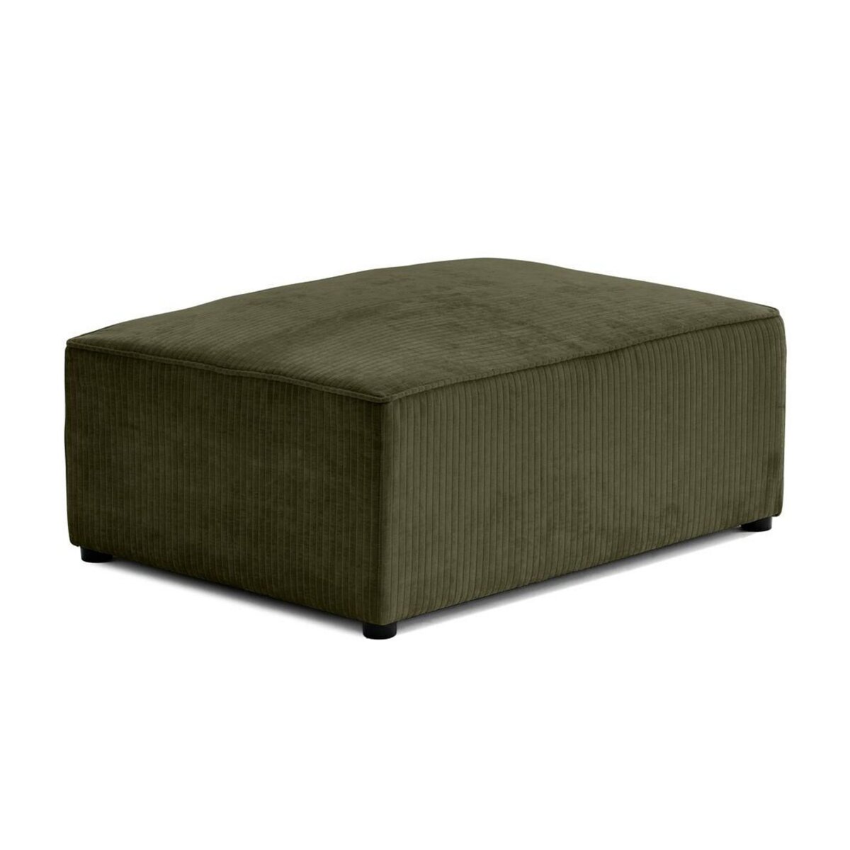 BEST MOBILIER Topaze - pouf - en velours côtelé plat