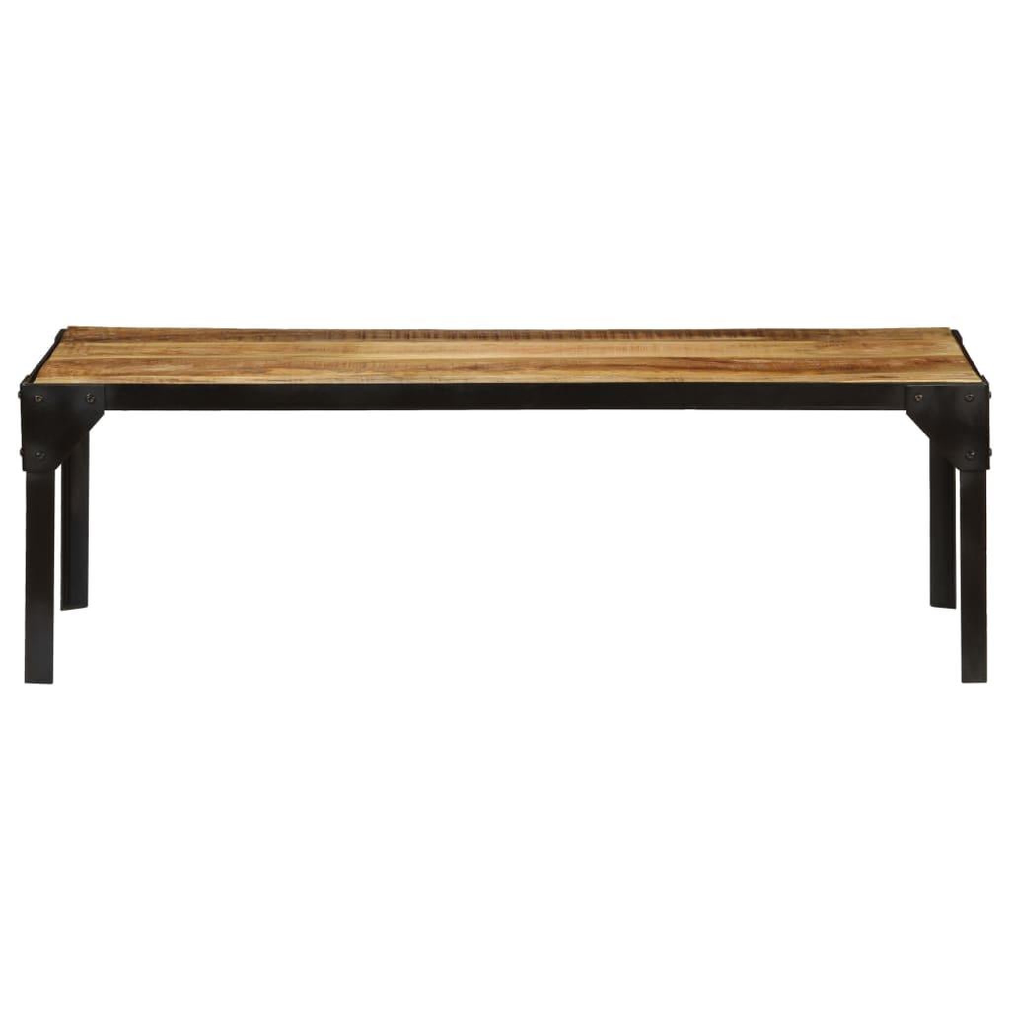 Voir la diapositive 2 : VIDAXL Table basse bois massif de manguier brut et acier 110 cm