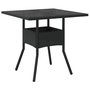 Voir la diapositive 2 : VIDAXL Table de jardin dessus en verre noir 80x80x75 cm resine tressee
