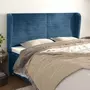 VIDAXL Tete de lit avec oreilles Bleu fonce 203x23x118/128 cm Velours