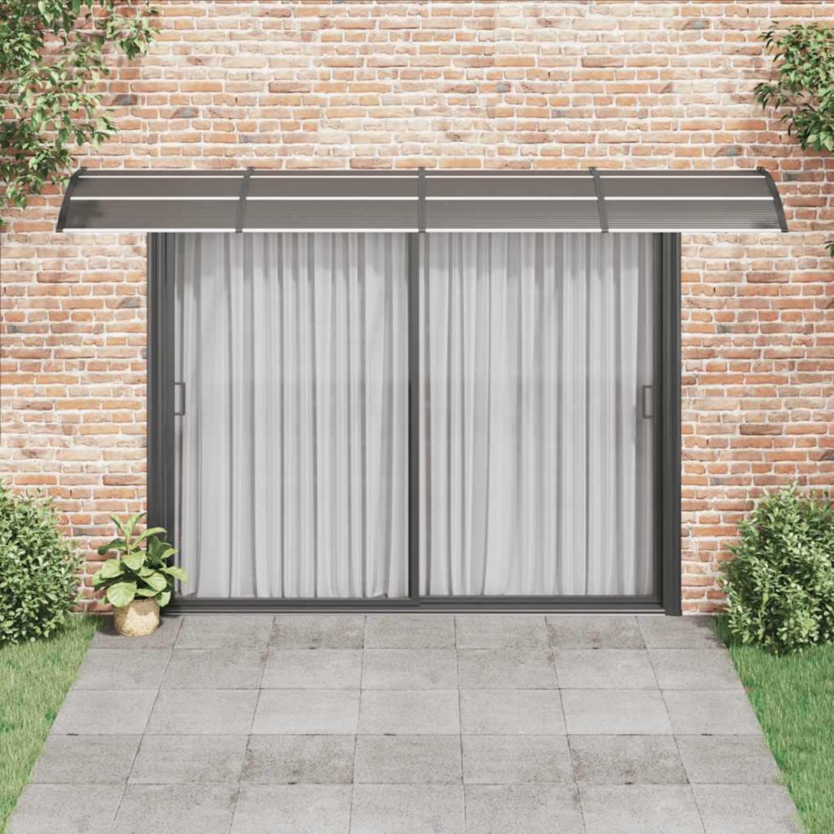 VIDAXL Auvent de porte Noir 400x75 cm Polycarbonate