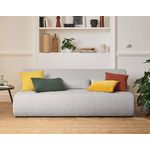 LISA DESIGN Onyx - canapé droit 3 places - en velours côtelé. Coloris disponibles : Beige