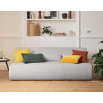 LISA DESIGN Onyx - canapé droit 3 places - en velours côtelé. Coloris disponibles : Noir, Vert, Gris, Beige, Bleu, Jaune, Orange