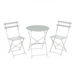 MARKET24 Set bistrot 2 personnes - Table ronde 60 cm avec 2 chaises - Acier thermolaqué - Vert