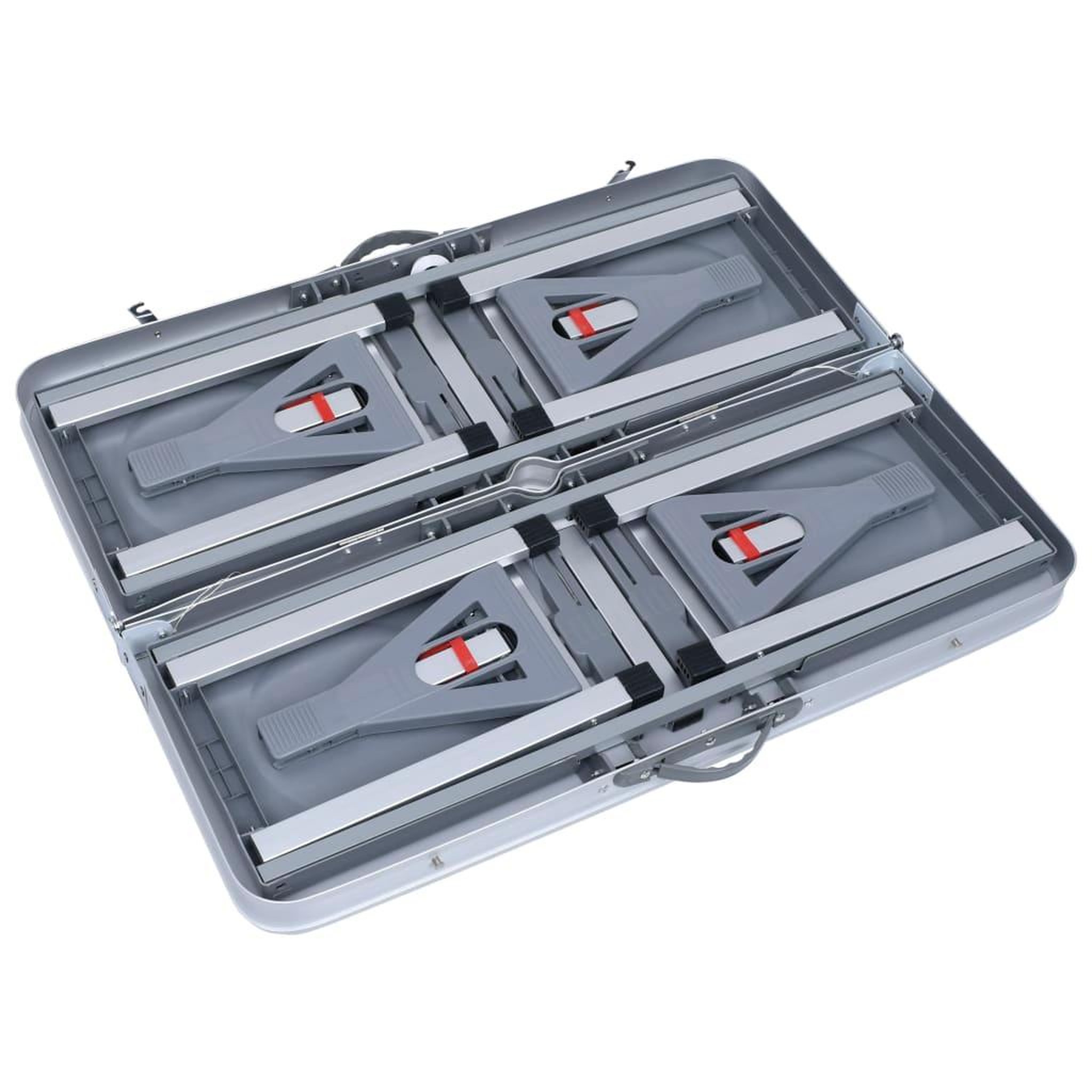 Voir la diapositive 5 : VIDAXL Table pliable de camping avec 4 sieges Acier Aluminium