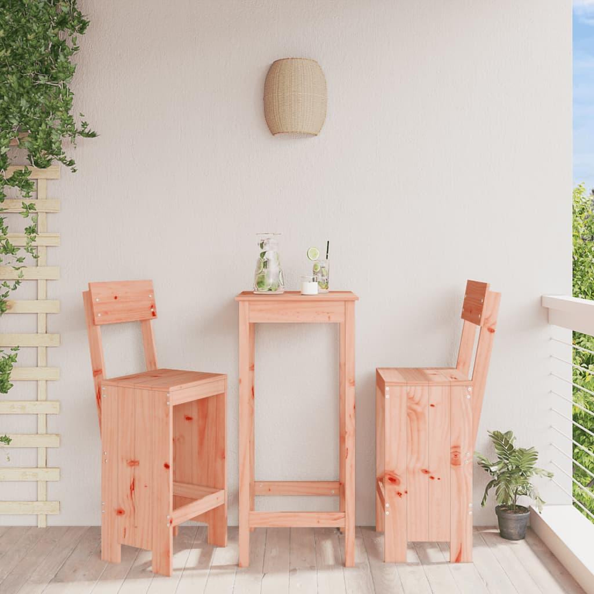 VIDAXL Tabourets de bar lot de 2 40x48,5x115,5 cm bois massif douglas