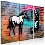 Paris Prix Tableau Imprimé  Washing Zebra Colourful Brick Wide II. Coloris disponibles : Multicolore