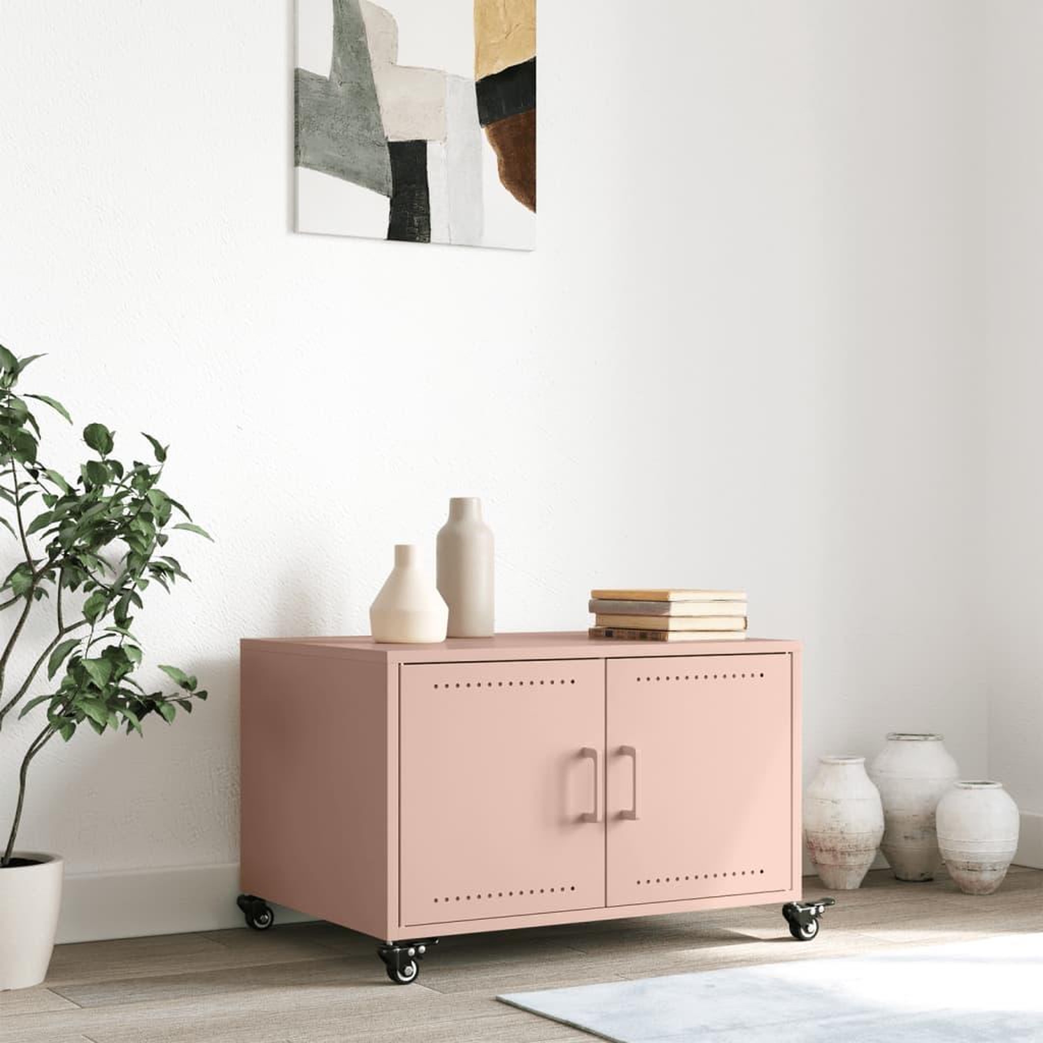 Voir la diapositive 3 : VIDAXL Table basse rose 68x50x43,5 cm acier