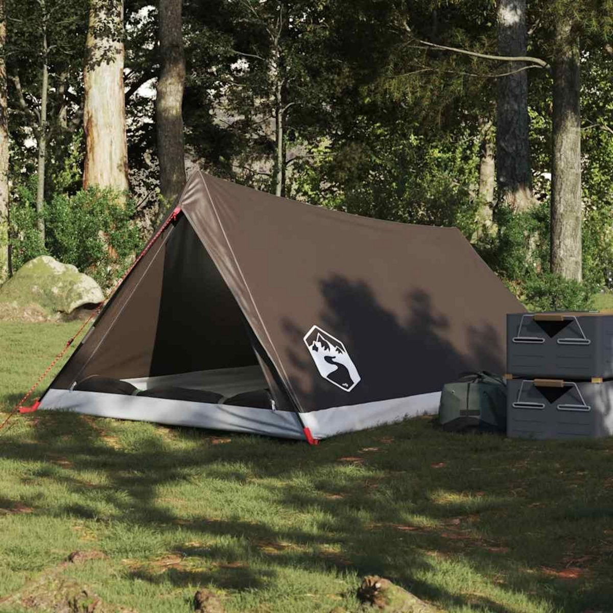 VIDAXL Tente de camping 2 personnes marron impermeable