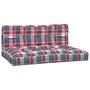 Voir la diapositive 2 : VIDAXL Coussins de palette lot de 2 motif a carreaux rouge tissu
