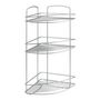 Voir la diapositive 2 : Metaltex Metaltex Support de douche d'angle a 3 niveaux Onda Argente