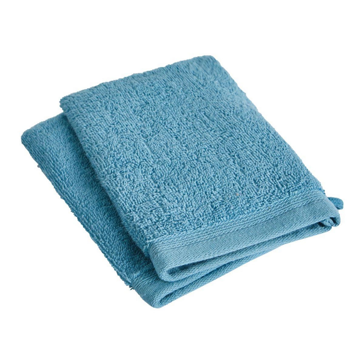 ACTUEL Lot de 2 gants de toilette unis en coton bouclé 360 gr/m2