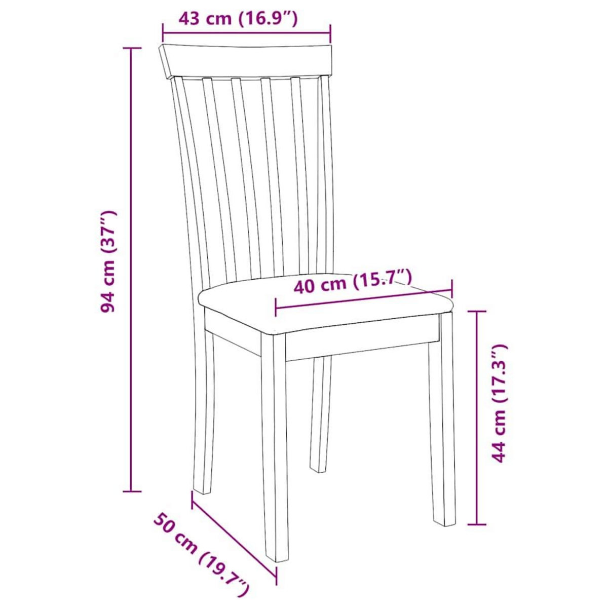 VIDAXL Chaises a manger coussins 2 pcs marron bois massif caoutchouc