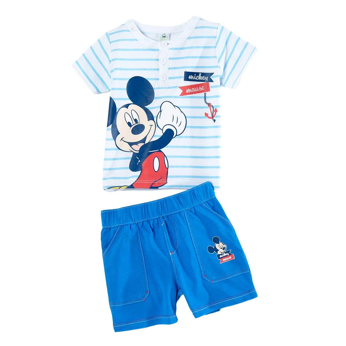 MICKEY Tee-shirt manches courtes + bermuda Mickey