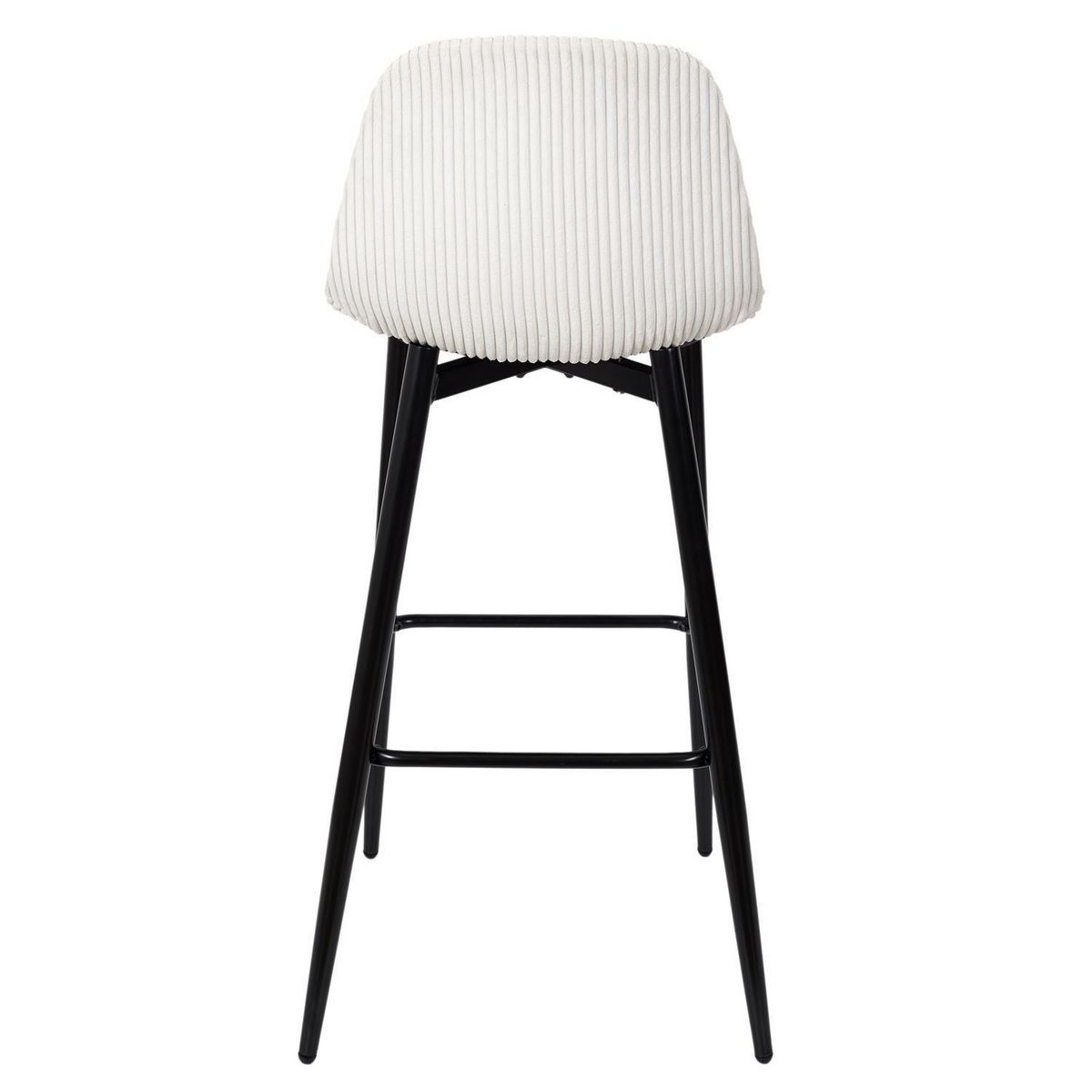 TOILINUX Lot de 2 chaises de bar côtelées SCOTT