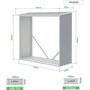 MARKET24 Abri bûches - Marque - Modele S - Surface 1,37 m² - Acier galvanisé - Gris anthracite