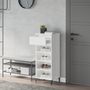 Voir la diapositive 3 : VIDAXL Etagere a chaussures Blanc brillant 40x36x105cm Bois ingenierie