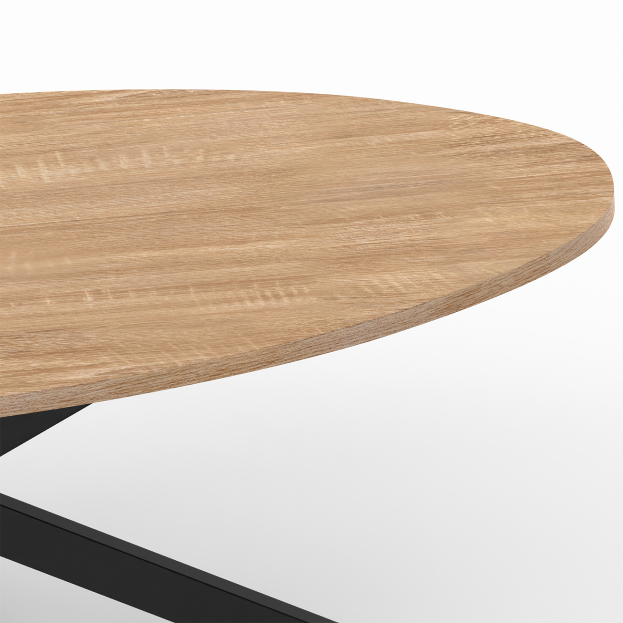 Voir la diapositive 5 : ID MARKET Table basse ovale alix 110 cm pied araignée bois et noir