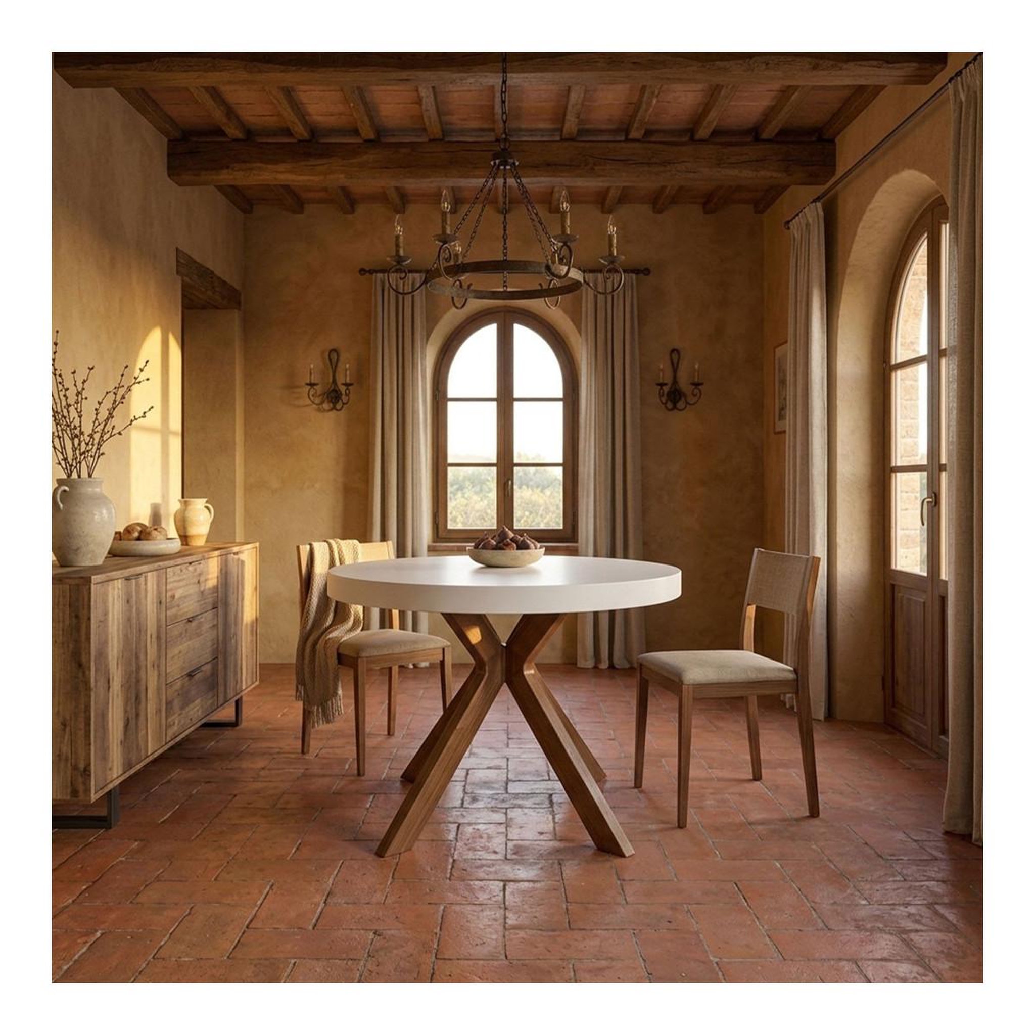 Voir la diapositive 4 : Paris Prix Table ronde extensible  zefane  160-260cm blanc
