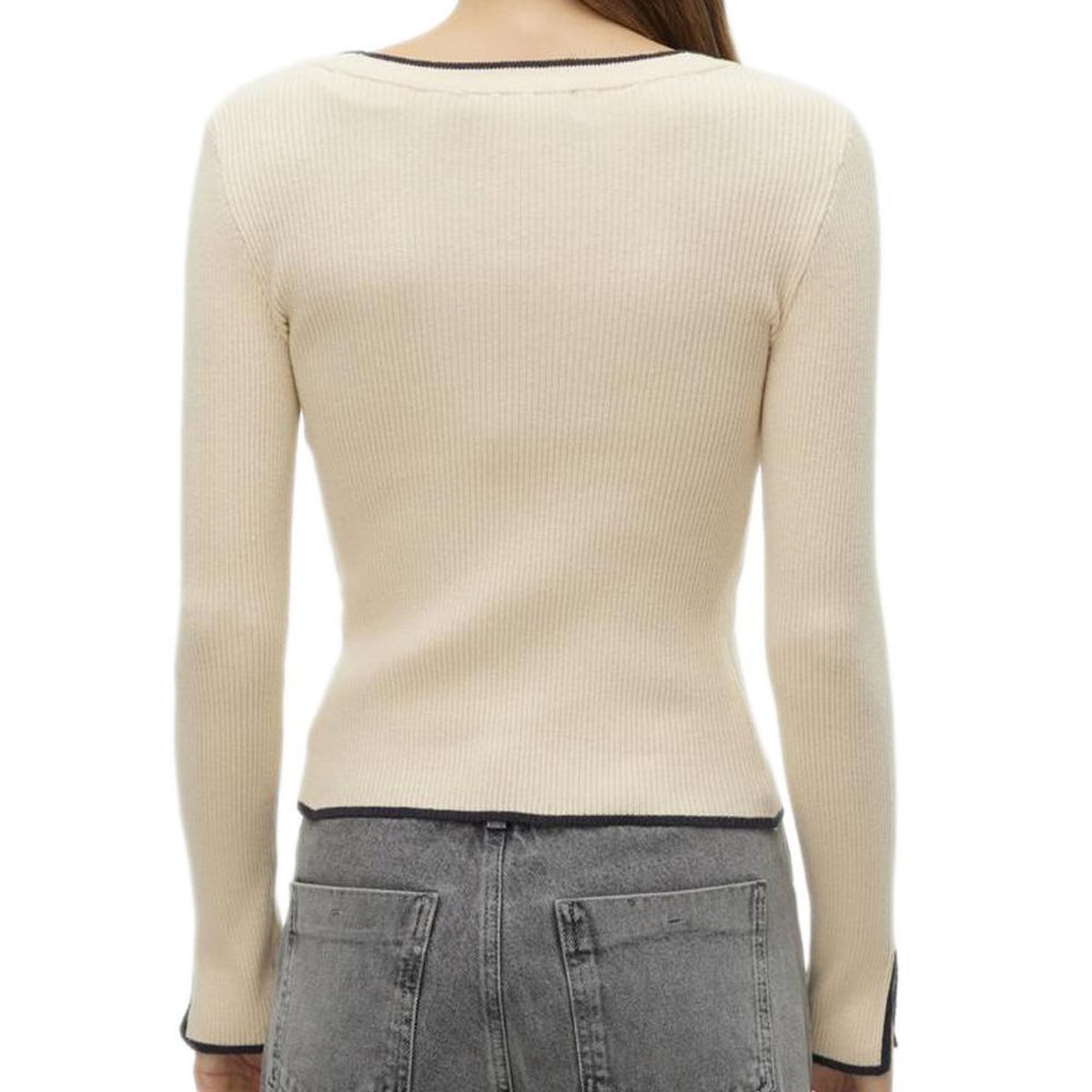 Vero Moda Pull Crème/Noir Femme Vero Moda Joan