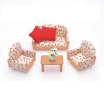 Sylvanian families 4464 - Le canapé, 2 fauteuils et table basse - Sylvanian Families