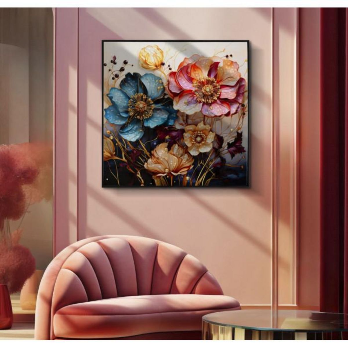 Paris Prix Tableau Imprimé Déco  Narcy  82x82cm Multicolore