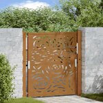 VIDAXL Porte jardin acier resistant aux intemperies conception flamme