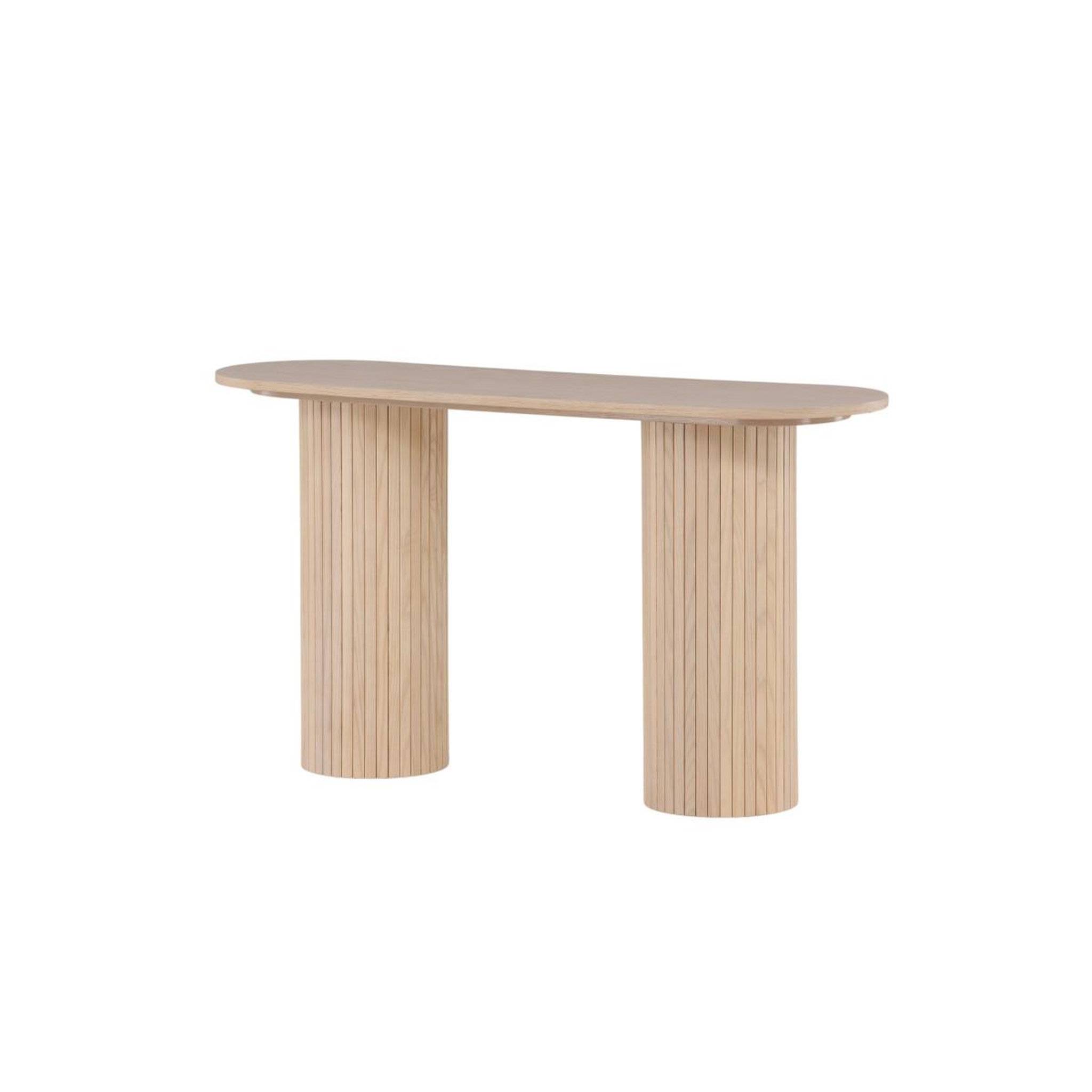 Voir la diapositive 6 : Paris Prix Console design nervuré  bianca  130cm naturel