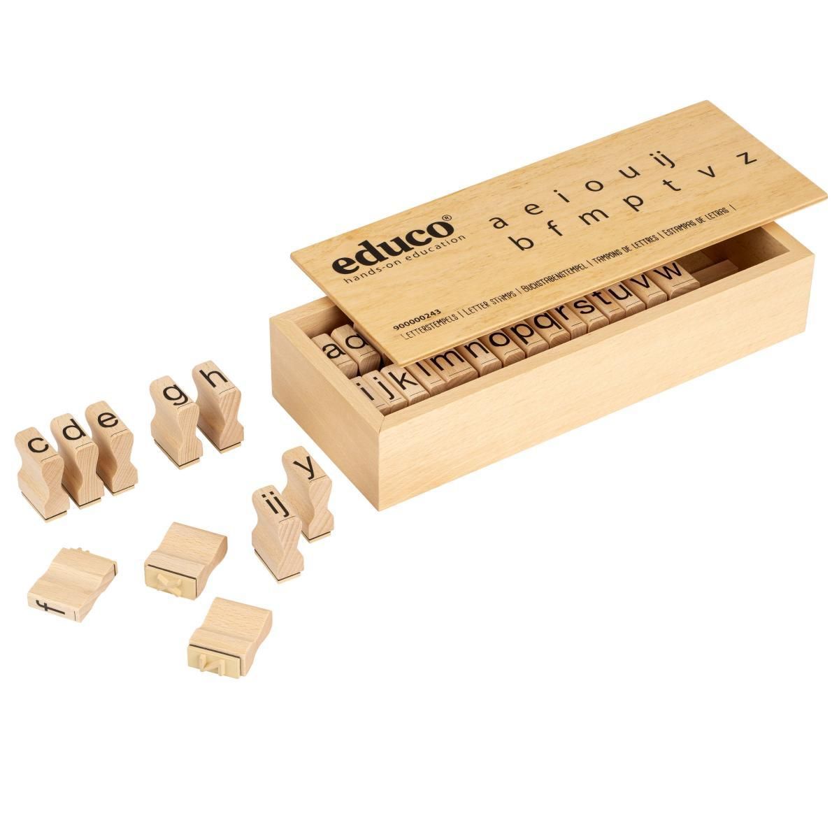 EDUCO Apprendre les langues - tampons de lettres - jeu Montessori