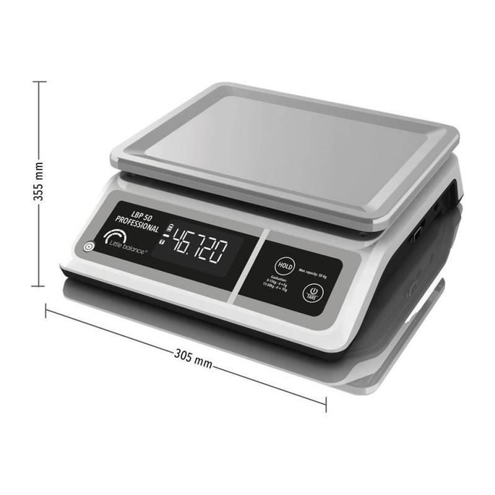 Voir la diapositive 3 : LITTLE BALANCE Balance professionnelle - LBP 50 Professional - USB - Gris - LITTLE BALANCE - Balance de cuisine - 50 kg