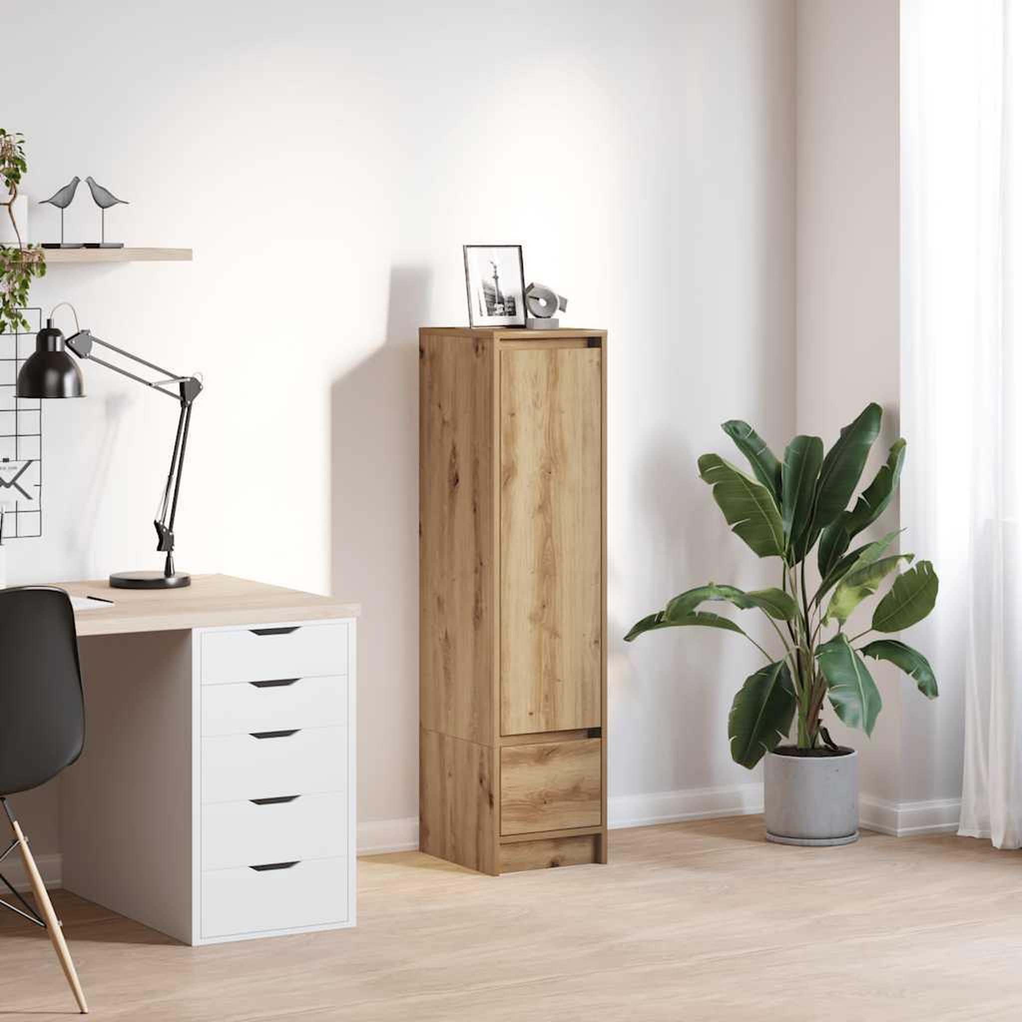 VIDAXL Buffet haut chene artisanal 29,5x34x119,5 cm bois d'ingenierie