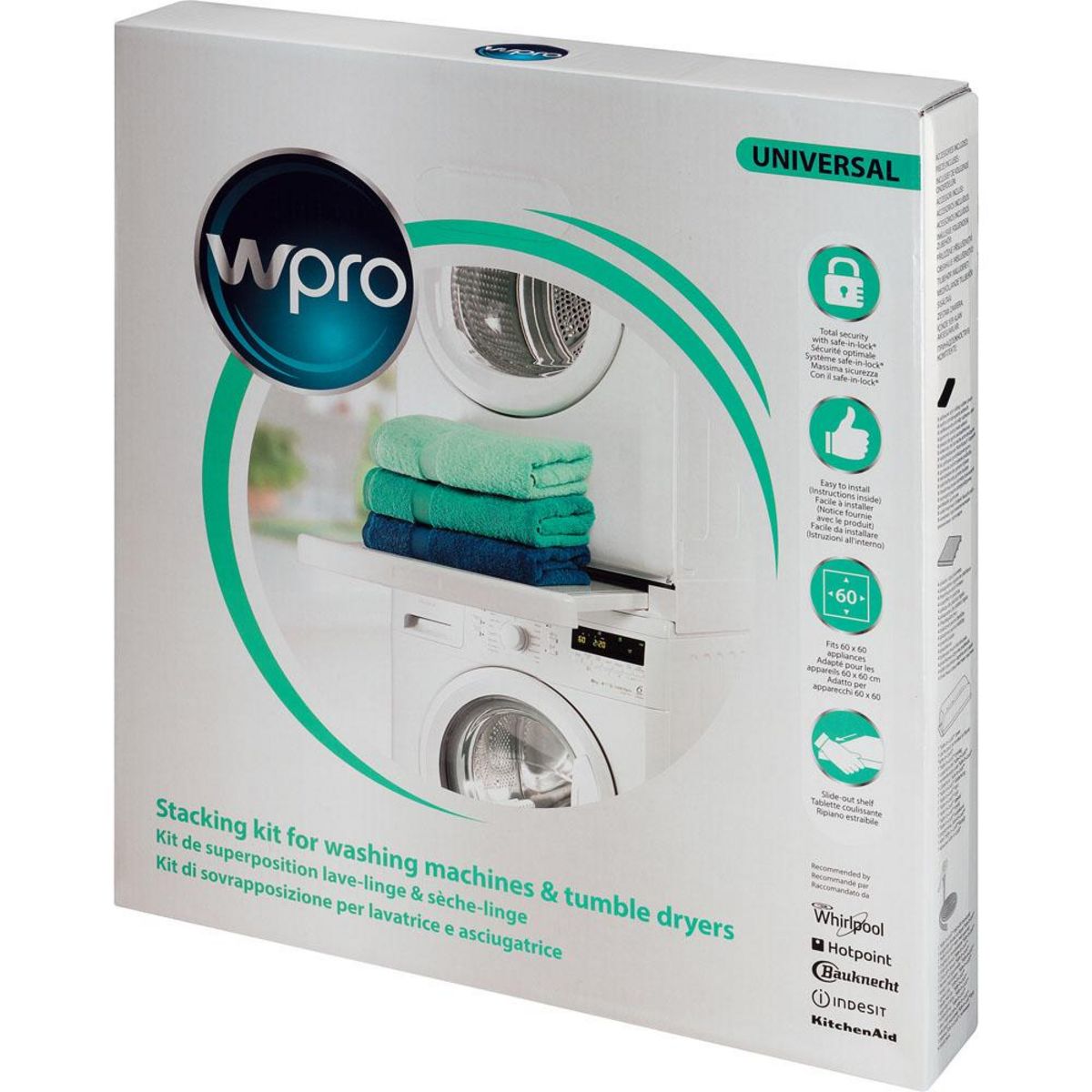 WPRO Kit de superposition 60cm blanc avec tablette - sks101