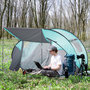 Voir la diapositive 2 : OUTSUNNY Tente pop up montage instantané - tente de camping 3-4 pers.  - 2 portes, 2 fenêtres moustiquaires - dim. 2,86L x 2,09l x 1,22H m - fibre verre polyester bleu gris