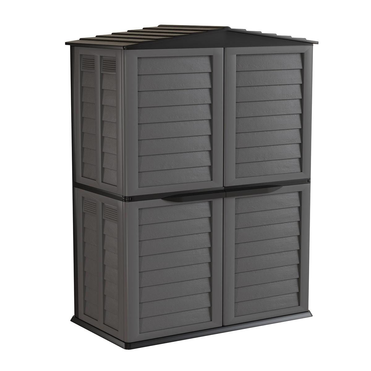 INTEC Abri de jardin 4 portes 151 x 83 x H200 cm Coffre de rangement Armoire d'extérieur INTEC