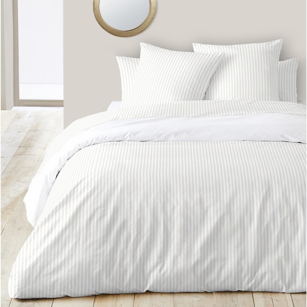 Parure de drap unie en satin de coton 70 fils 