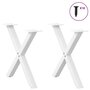 Voir la diapositive 3 : VIDAXL Pieds de table basse forme de X 2 pcs blanc 50x(42-43) cm acier
