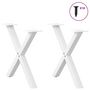 Voir la diapositive 3 : VIDAXL Pieds de table basse forme de X 2 pcs blanc 50x(42-43) cm acier