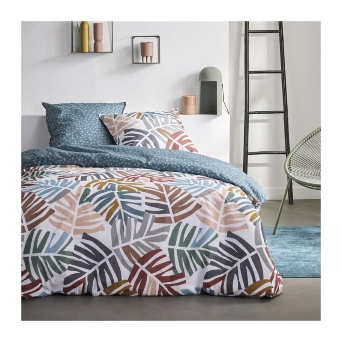 Today Parure de couette - TODAY - Sunshine 0.18 - 220x240cm - 2 personnes - Imprimée - Coton 57 fils