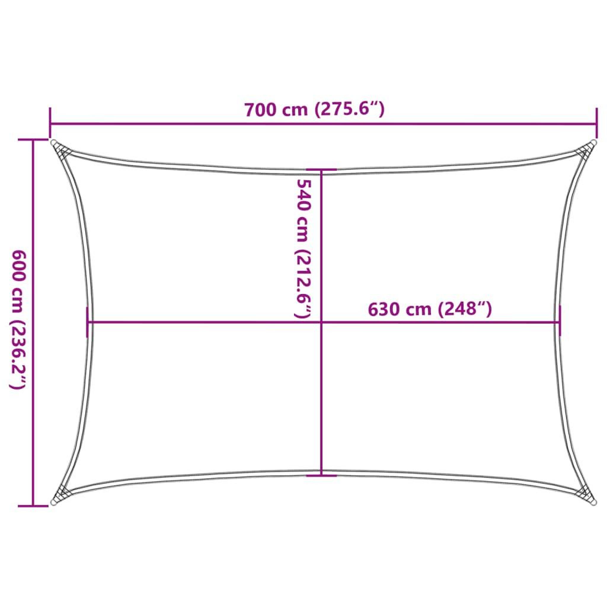 Voir la diapositive 6 : VIDAXL Voile d'ombrage 160 g/m^2 Creme 6x7 m PEHD