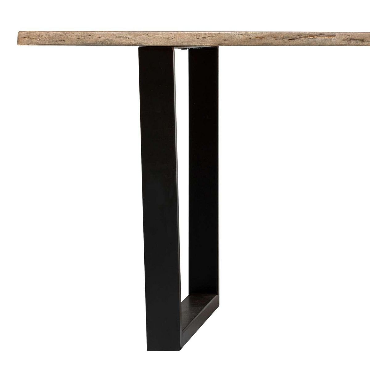 ATMOSPHERA Table à manger en bois pour 8 personnes SKIDAL - Marron et noir