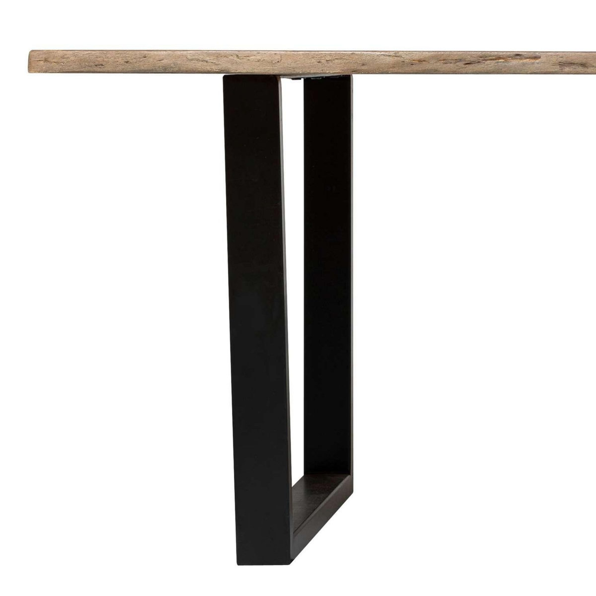 ATMOSPHERA Table à manger en bois pour 8 personnes SKIDAL - Marron et noir