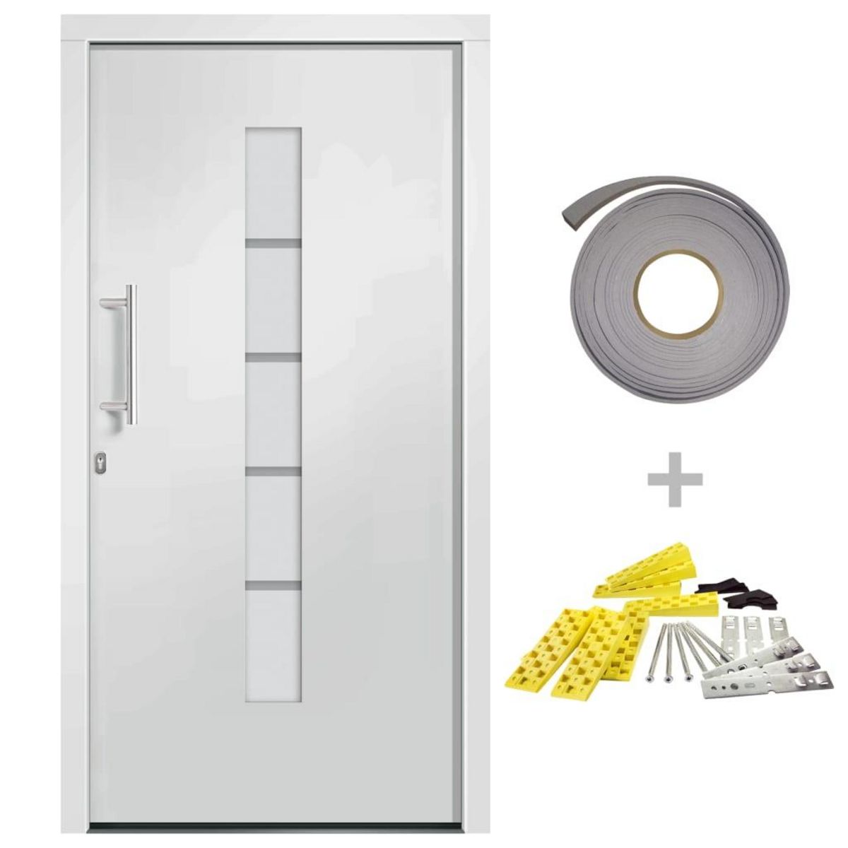 VIDAXL Porte d'entree Aluminium et PVC Blanc 100x210 cm