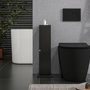 Voir la diapositive 5 : HOMCOM Support papier toilette - porte-papier toilette - armoire pour papier toilette - 3 niveaux + sortie papier MDF noir