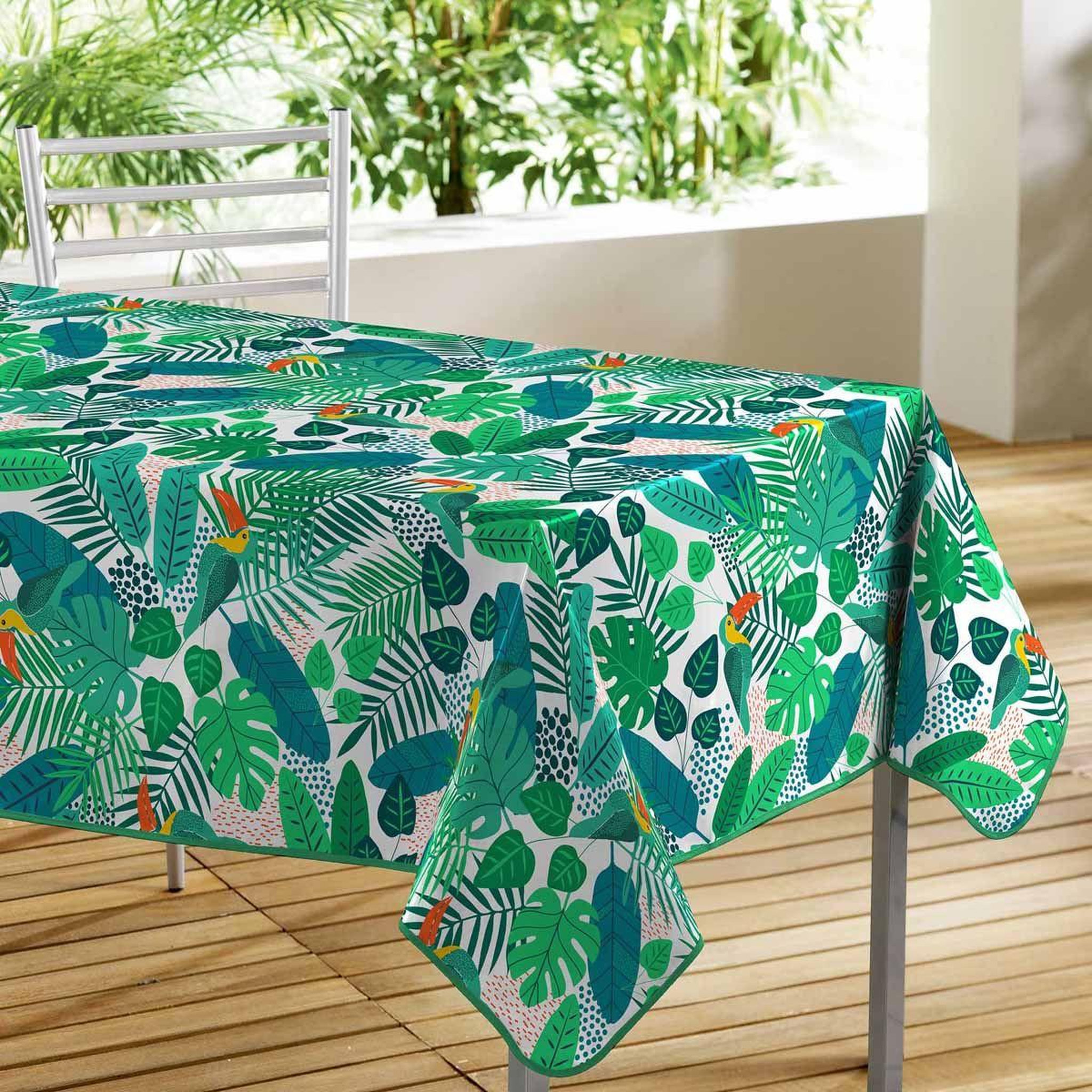 Voir la diapositive 1 : Douceur d'Intérieur Nappe toile cirée déco  carlita  140x240cm blanc